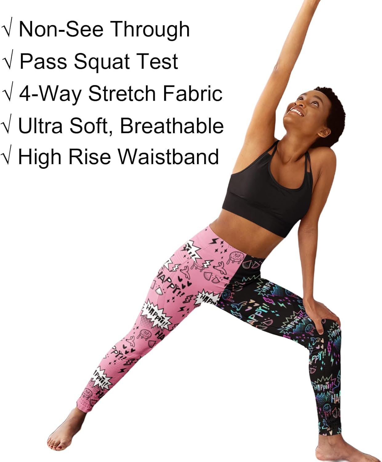 Cerburny Women's Athletic Workout Leggings High Waisted 4-Way Stretch Yoga Pants Running Shorts Exercise Pants - Image 7