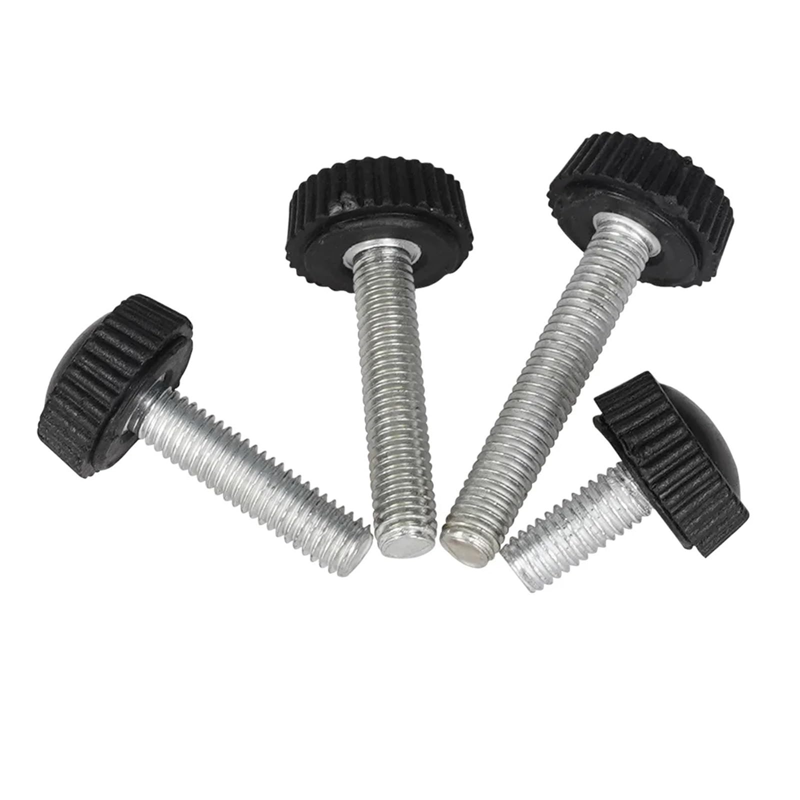 Set di viti a testa zigrinata in gomma zigrinata da 10 pezzi - Bulloni di serraggio con maniglia in acciaio inossidabile M4 M5 M6 - Nero/Bianco