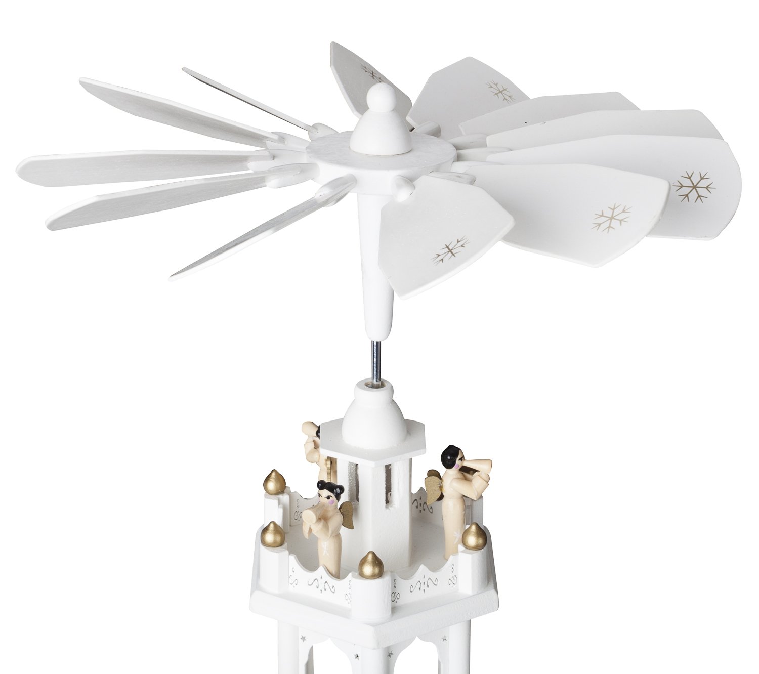 BRUBAKER Christmas Decoration Pyramid 24 Inches Nativity Play - 4 Tier Carousel with 6 Candle Holder and Handpainted Figures Designed in Germany