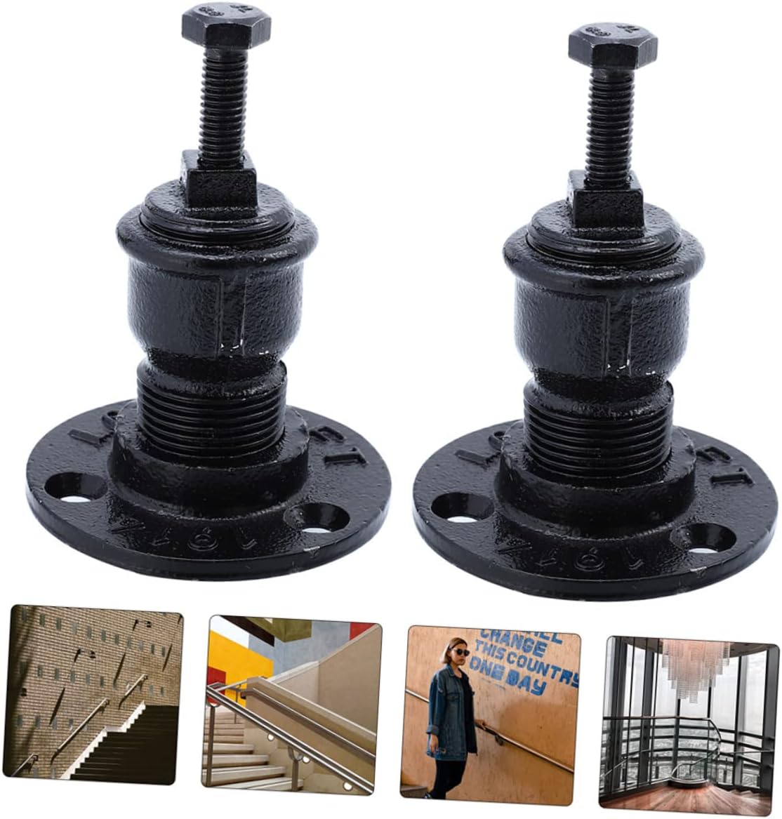 ARTIBETTER 6pcs Wrought Handrail Bracket Wall Mounted Support Holder for Staircase Base Easy Installation for Various Elegant Design for Stylish Railings