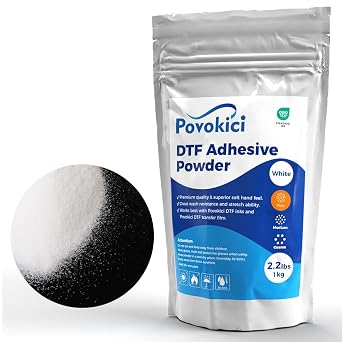 DTF Powder Fine 1000g/35.2oz, 2.2lbs, TPU White Digital Transfer Hot Melt Adhesive for Sublimation, DTF PreTreat Transfer Powder for DTF and DTG Printer