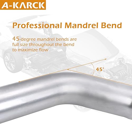 Miniatura 8 de A-KARCK Mandril de acero inoxidable, 16 piezas, 3 pulgadas, acero inoxidable 304, tubo de escape personalizado, tubo de escape recto y kit de curva