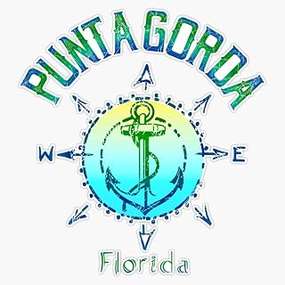 Punta Gorda Florida Nautical Compass Rose Wind Rose Sailing Sailboat Anchor Souvenir Bumper Sticker Vinyl Decal 5"