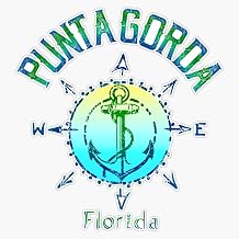 Punta Gorda Florida Nautical Compass Rose Wind Rose Sailing Sailboat Anchor Souvenir Bumper Sticker Vinyl Decal 5"