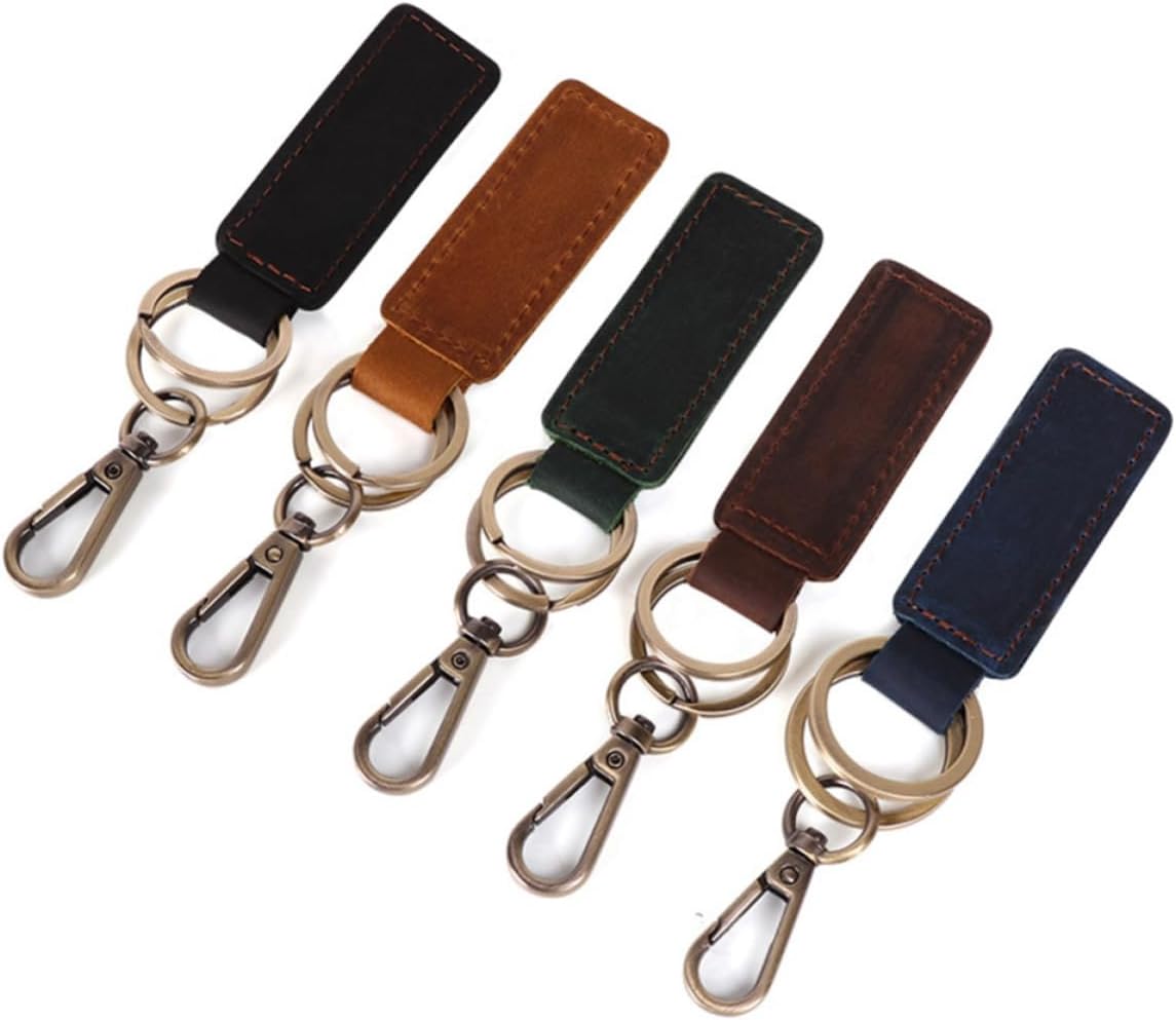 Gatuida Vintage Cowhide Car Key Keychain Pendant for Decoration Gift
