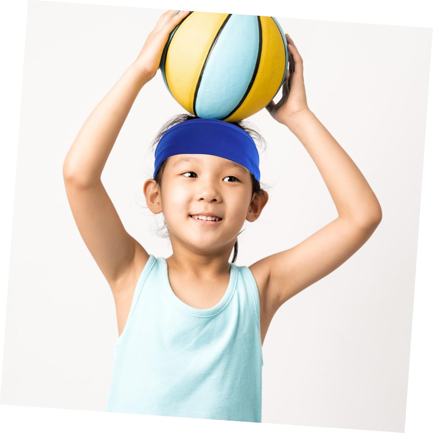Toddmomy 5pcs Breathable Elastic Sweatbands for Sports Running Football Basketball Moisture Wicking Hairbands for Teenagers