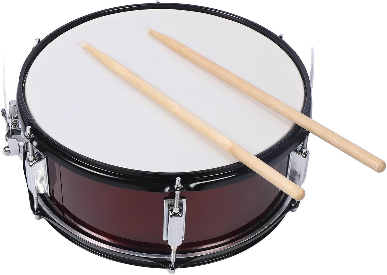 Stainless Steel Snare Drum 14in for Beginners & Military Bands - Professional-Grade Sound with Solid Wood Shell & Drumsticks | Versatile Timbre Student Drum Kit