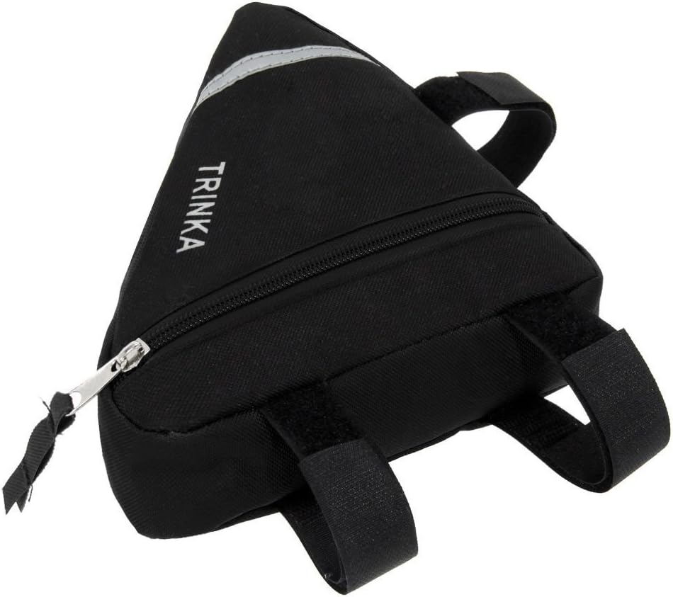 Bicycle Bike Storage Bag Triangle Saddle Frame Strap-On Pouch for Cycling -Black