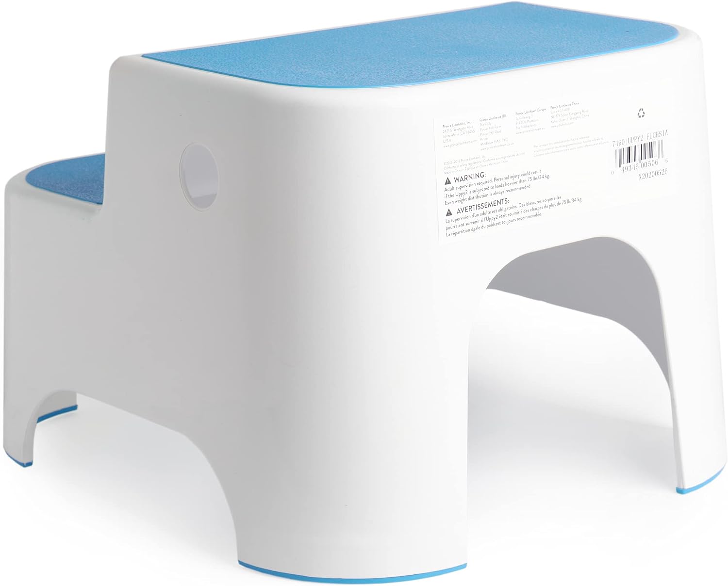 Prince Lionheart Dual Height UPPY2 Step Stool, Perfect Step Stool for Potty Training and in The Kitchen to Wash Hands, Grippy Non-Slip Top, Sturdy Base with Non-Slip Feet, (Pack of 2)