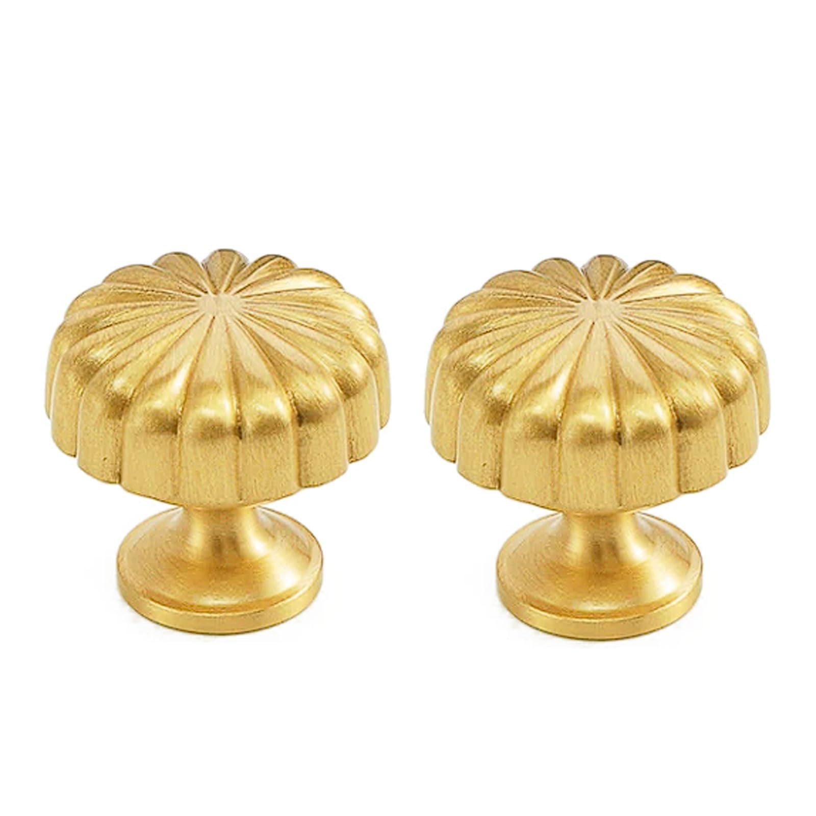 Chenhoju Brass Vintage Solid Pumpkin Cabinet Knobs Single Hole, Three Sizes For Drawers, Wardrobes, And Cabinets Cabinet Pulls(,30Mm)