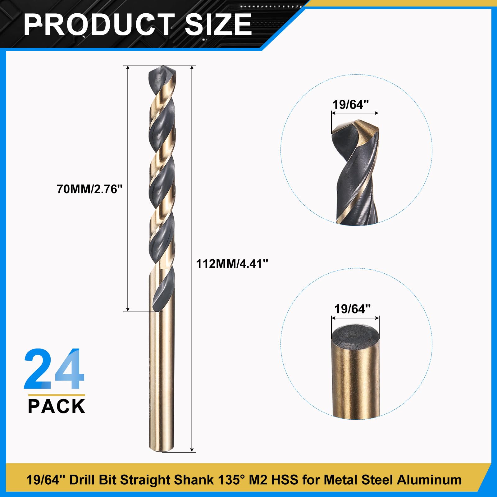 PATIKIL 7.5mm Drill Bit 19/64" - Image 2