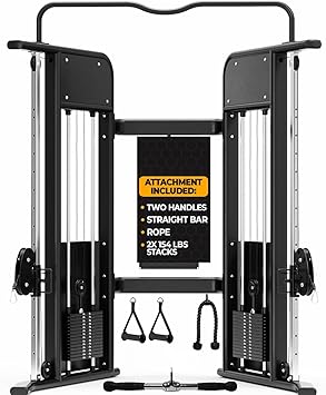 Functional Trainer Cable Machine - Adjustable Pulley System