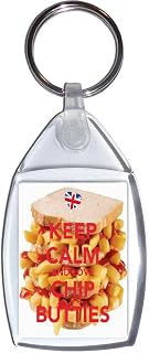 Keep Calm and Love Chip Butties - Keyring