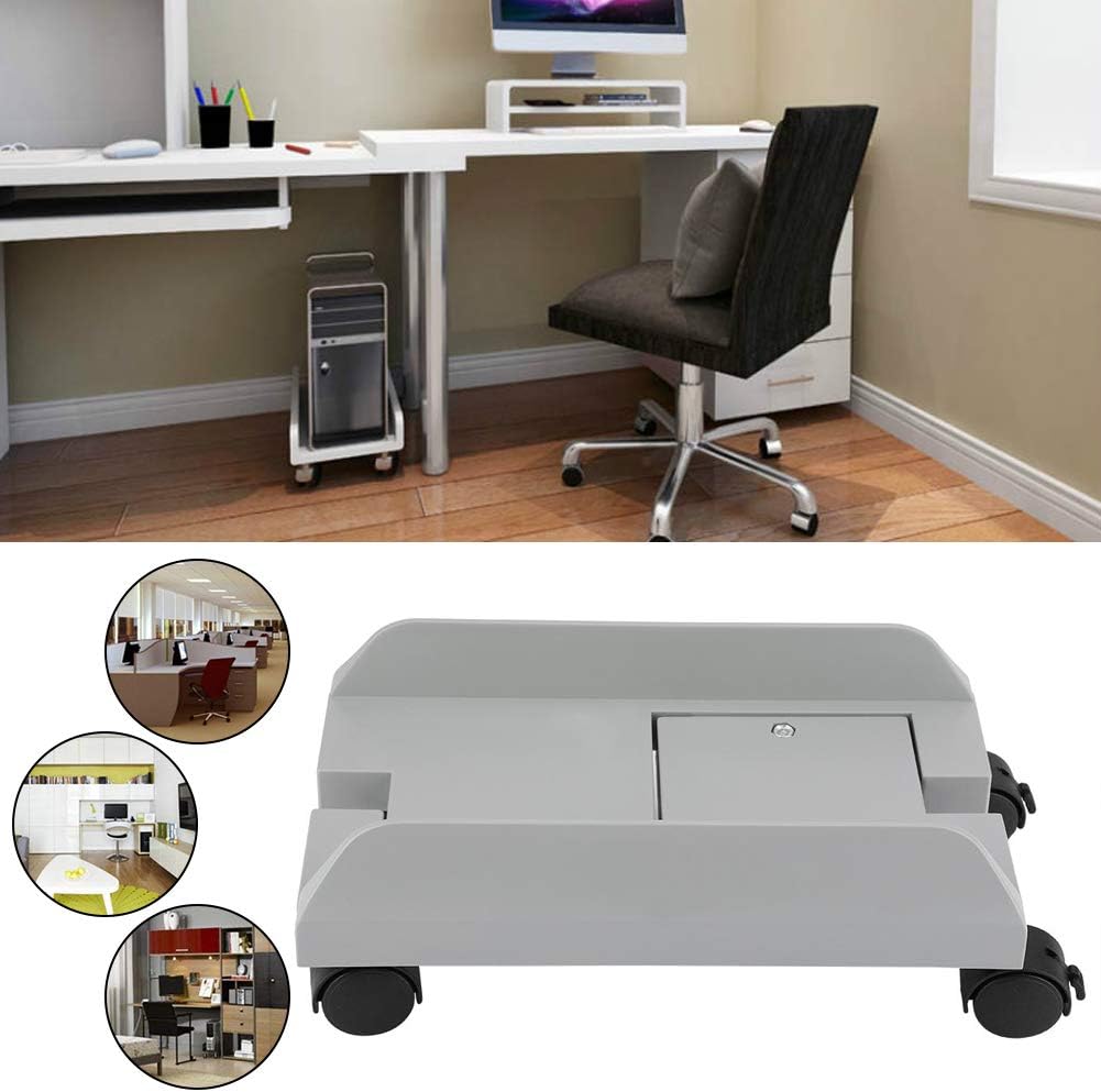 CPU Stand for PC Computer Case Tower Holder Bracket Mainframe Storage Rack with Brake with 4 Caster Wheels(Gray)