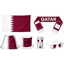 Qatar World Cup Soccer Fan Kit &ndash; 6 Items: Flag, Scarf, Hat, Bag, Glasses, Coloring
