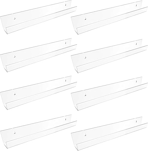BYCY Paquete de 8 estantes de acrílico transparente para montaje en pared, estantes flotantes para libros para habitación de niños, estantes