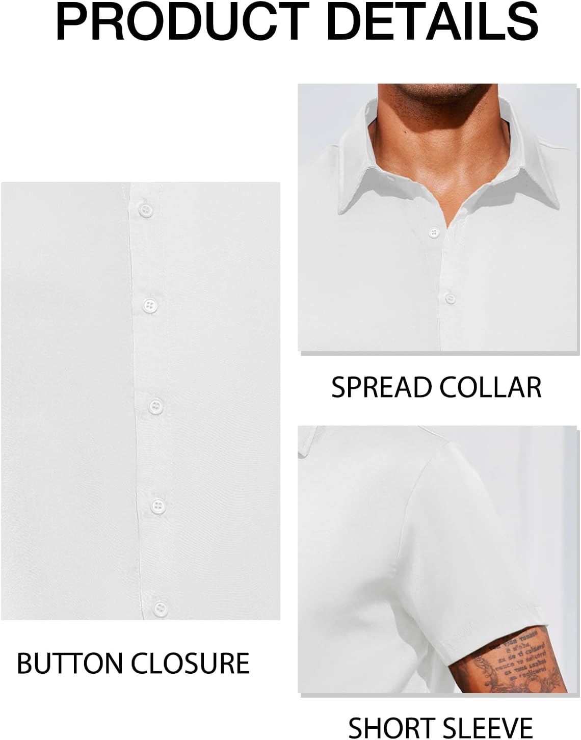 Runcati Mens Luxury Satin Silk Dress Shirts Casual Button Down Short Sleeve Prom Party Wedding Shirt - Image 5