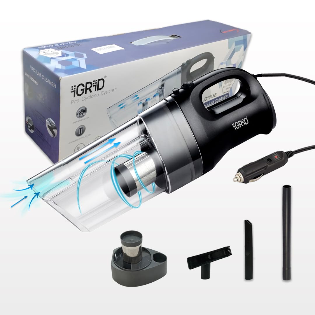 iGRiD Car Vacuum Cleaner, 150W & 4500PA Suction Power, Hepa Filter, Light Weight, Long Cord & Compact-image-13