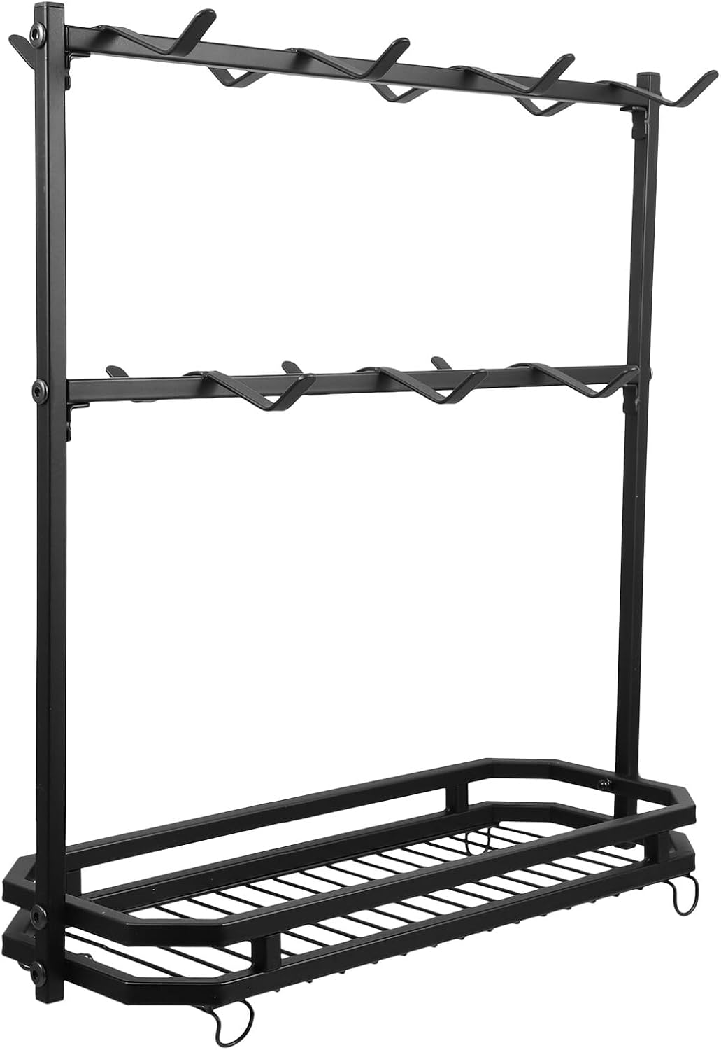 SHINEOFI Iron Art 3-Tier Mug Rack Coffee Cup Holder Countertop Organizer with Hooks for Kitchen Cabinet Tea Cup Storage
