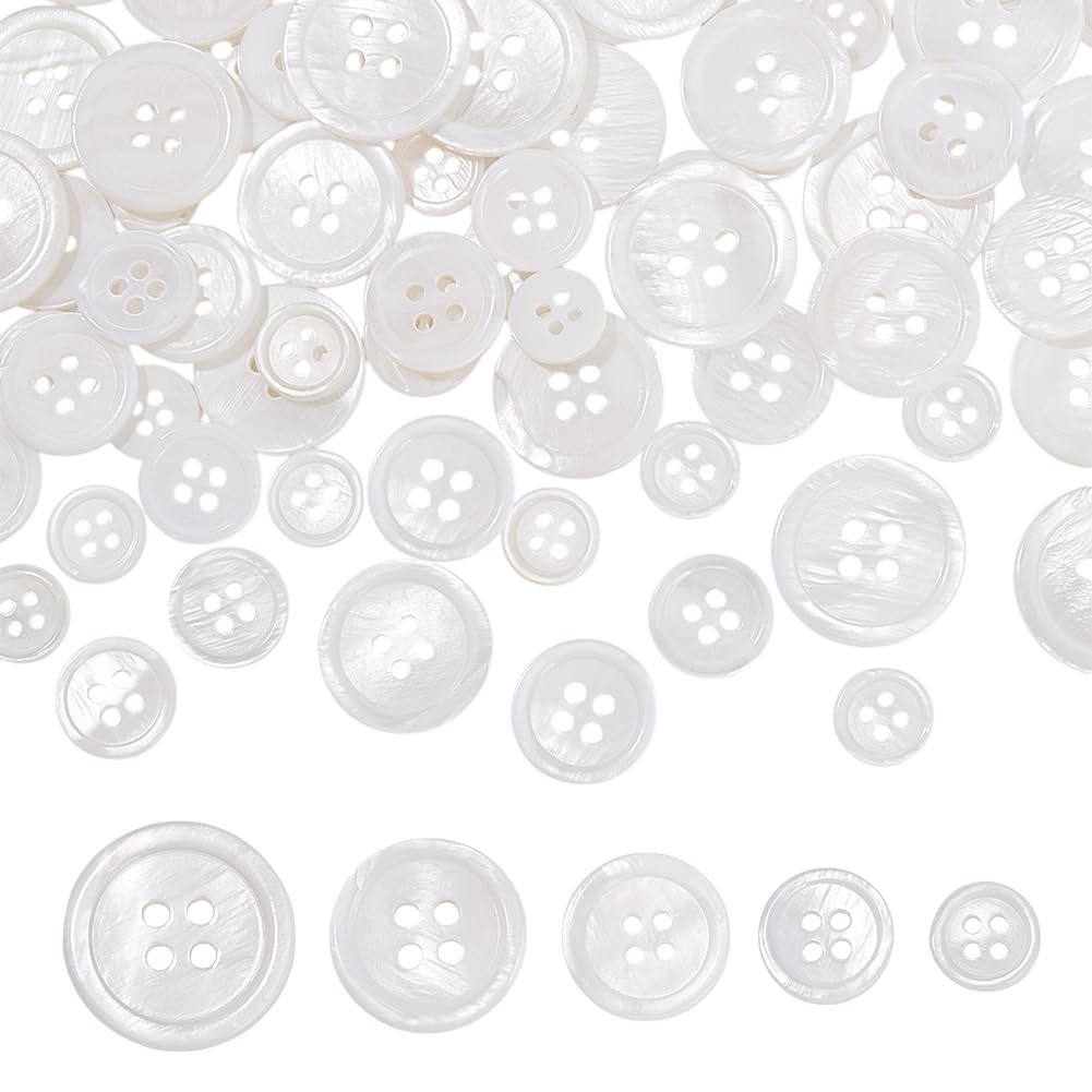 60 Pcs White Teeth Shape Buttons - 2-Hole Acrylic Novelty Buttons For Sewing, DIY Crafts & Clothing