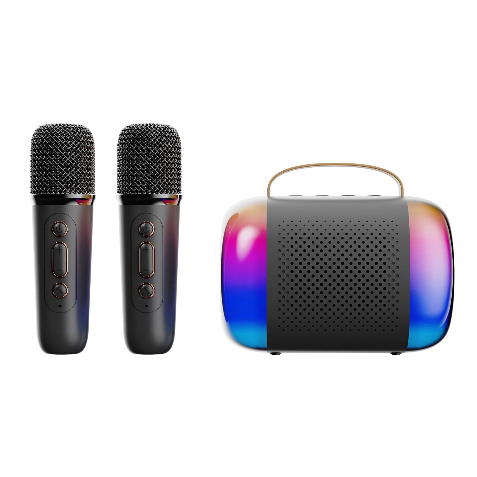 Karaoke Macchina Per Bambini 2 Microfoni Altoparlanti Grande Ragazzi E Ragazze Famiglia Intrattenimento Luce LED Karaoke