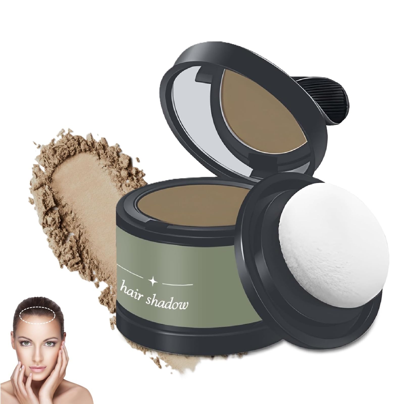 Ritocco Ricrescita Capelli,Polvere per Capelli Waterproof Correttore,Correttore per Radice dei Capelli,Polvere per Ritocchi Radici,Infoltimento Capelli,Nasconde la Perdita di Capelli,Marrone Chiaro