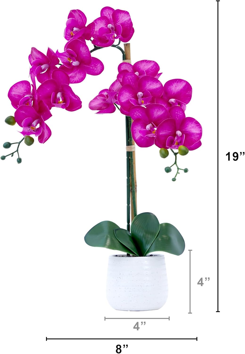Nearly Natural 19in. Artificial Purple Orchid with Decorative Vase