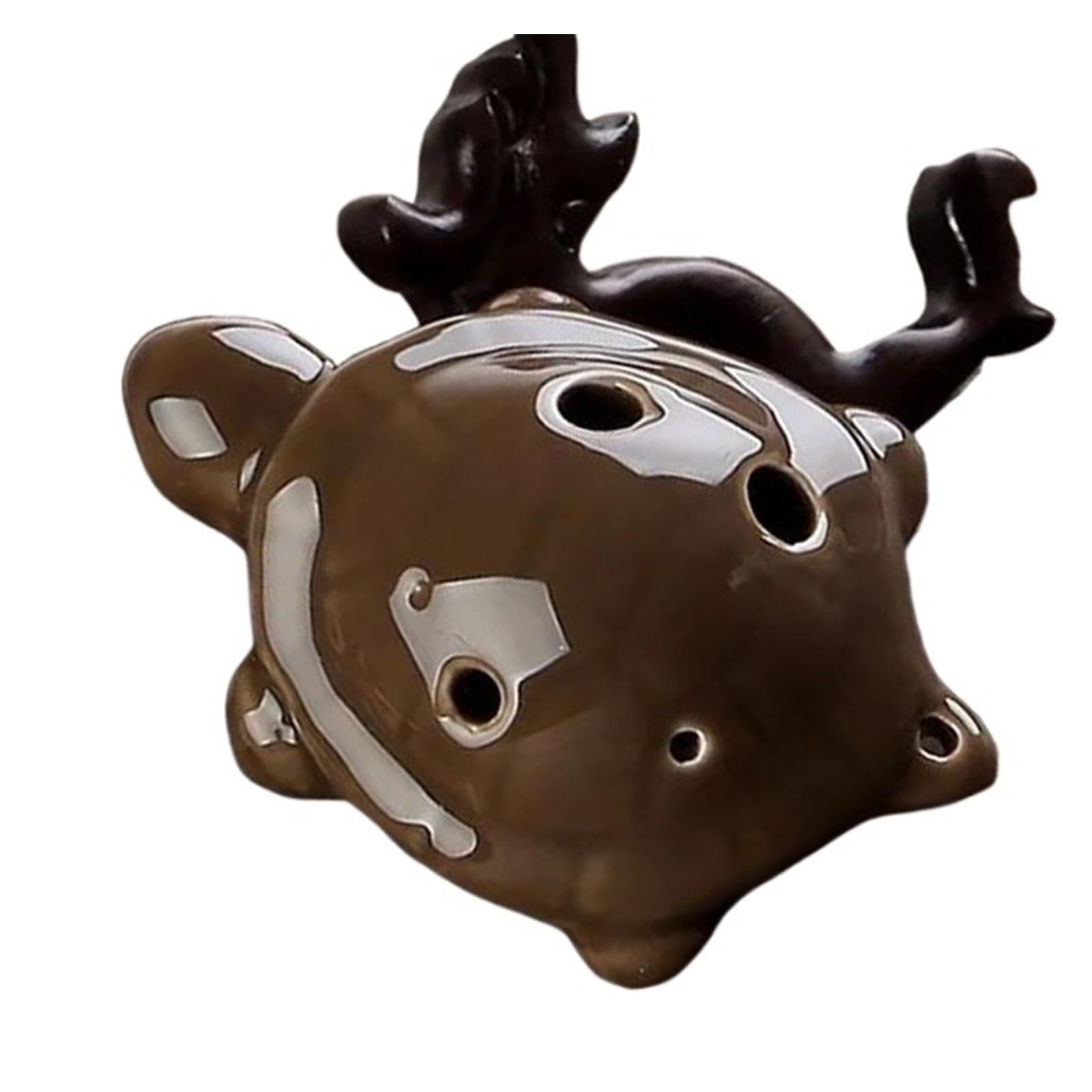 Profesjonalny Instrument Do Nauki Gry Na Okarynie Alto C Z 6 Otworami Ceramiczny Dla Początkujących Instrument Okarynowy(Brown)
