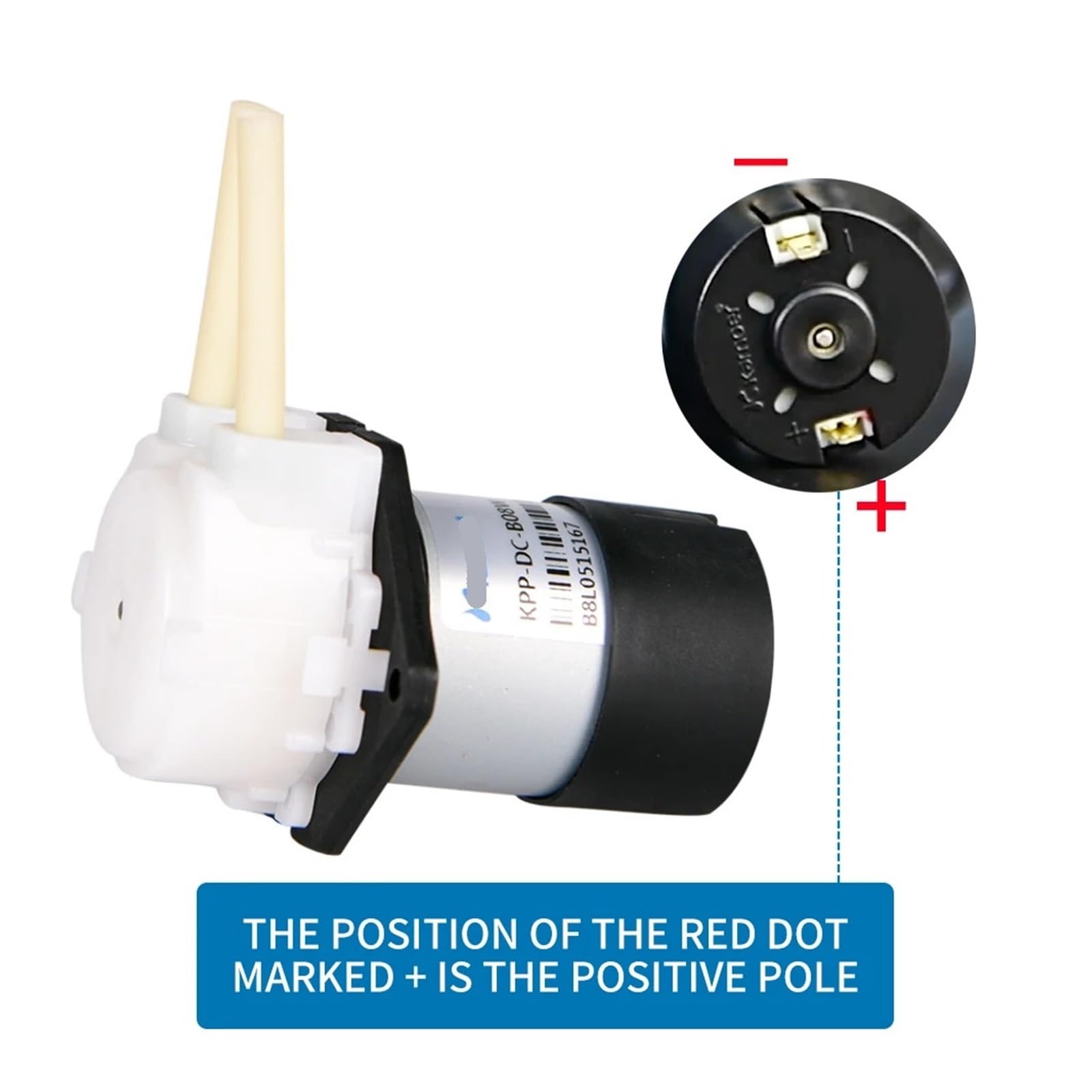Pompe péristaltique KPP 1,2-90 ml/min Pompe auto-amorçante à moteur 12 V 24 V CC avec tube de laboratoire(S08,12V Straight)