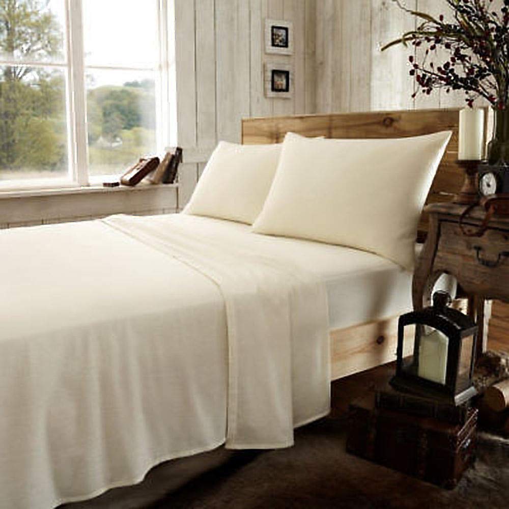 Lawrance Caprino Cream Full Flat Sheet Bed Sheets 100% Poly Cotton Single Double King Size Best Price Offer Qualityfree Express P&P (, King)
