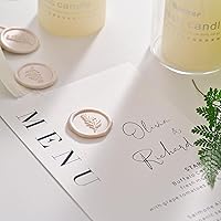 Vista 5 de UNIQOOO Calcomanías de Sello de Cera - Calcomanías de Sello de Sobre de Invitación de Boda de Romero, 100 Piezas de Calcomanías Autoadhesivas