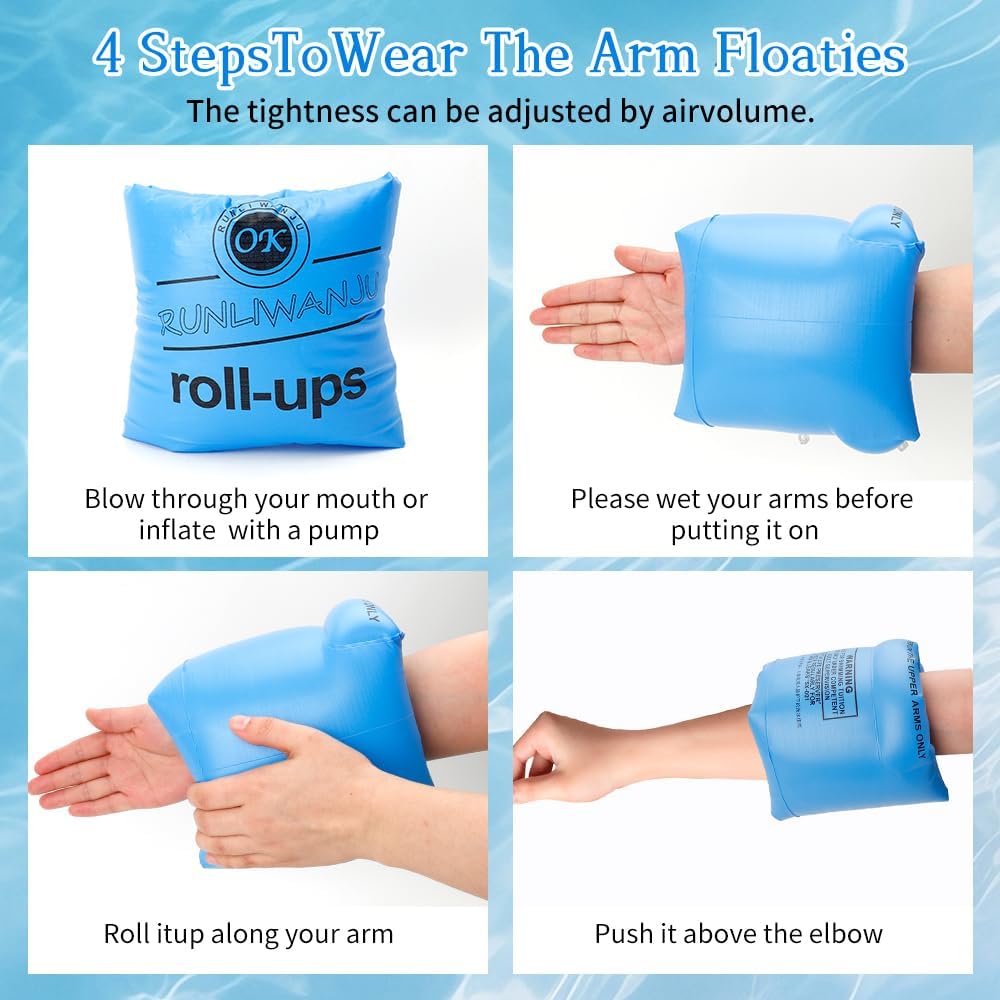 Arm Floaties Swimming Rings for Kids Children Adults Pool Floats Arm Bands Inflatable Swim Rings