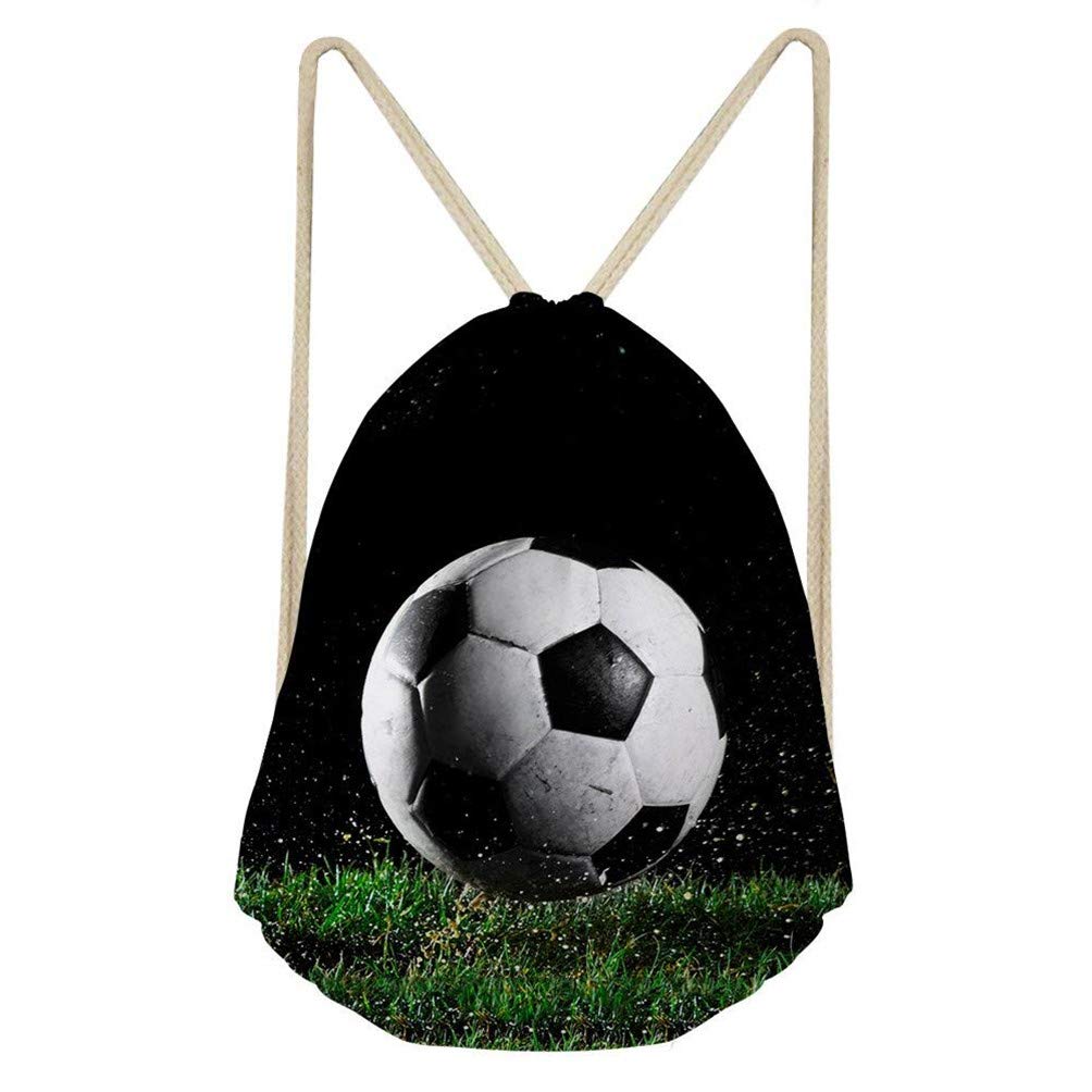 INSTANTARTSSoccer Ball Tote Boy Men Outdoor Sport Bag Kid Drawstring Backpack String Gymsack Sack Pack