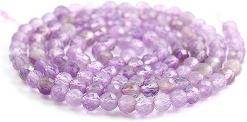 Miniatura 4 de Cuentas de amatista, piedras naturales sueltas redondas de energía para hacer joyas, collares, aretes, anillo, 2 hebraspaquete de 0.126 in