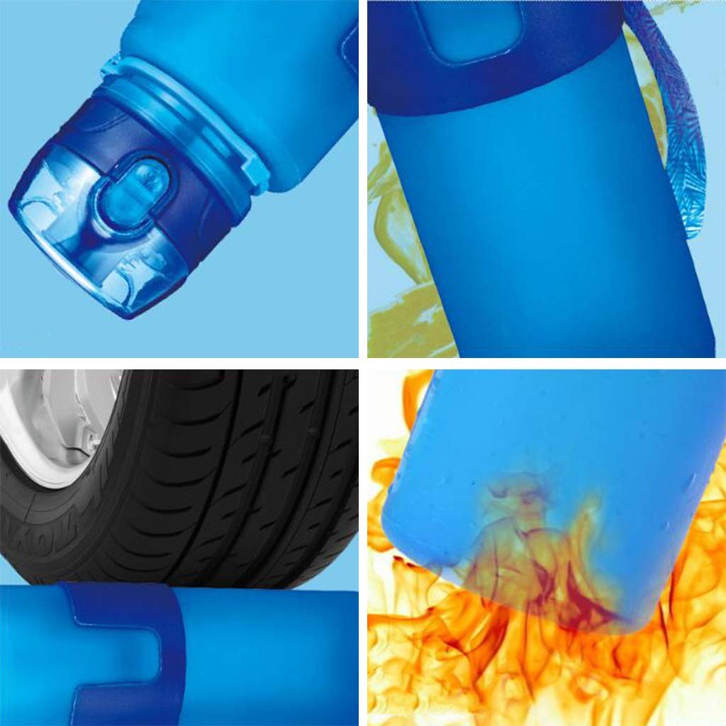 Faltbare Wasserflasche, Tourist Wasserflasche Auslaufsicher Outdoor Tragbar Kieselgel Ungiftig Und Geschmacklos, Grün