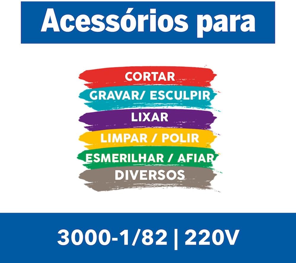 Dremel 3000 Microrretífica com Eixo Flexível e 82 Acessórios 127V