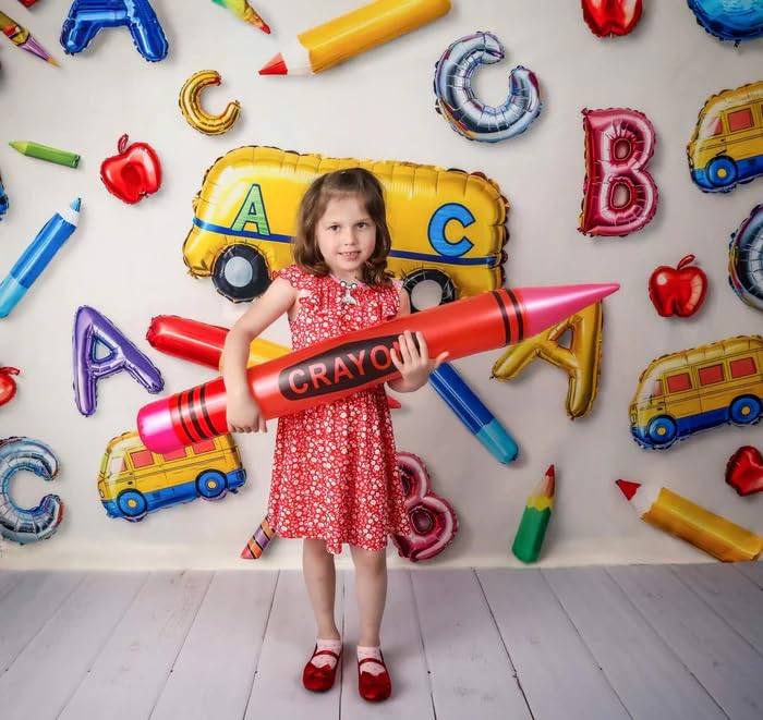 Fondo Fotográfico Letras Globos Escolar 2.5x2.5m miniatura 2