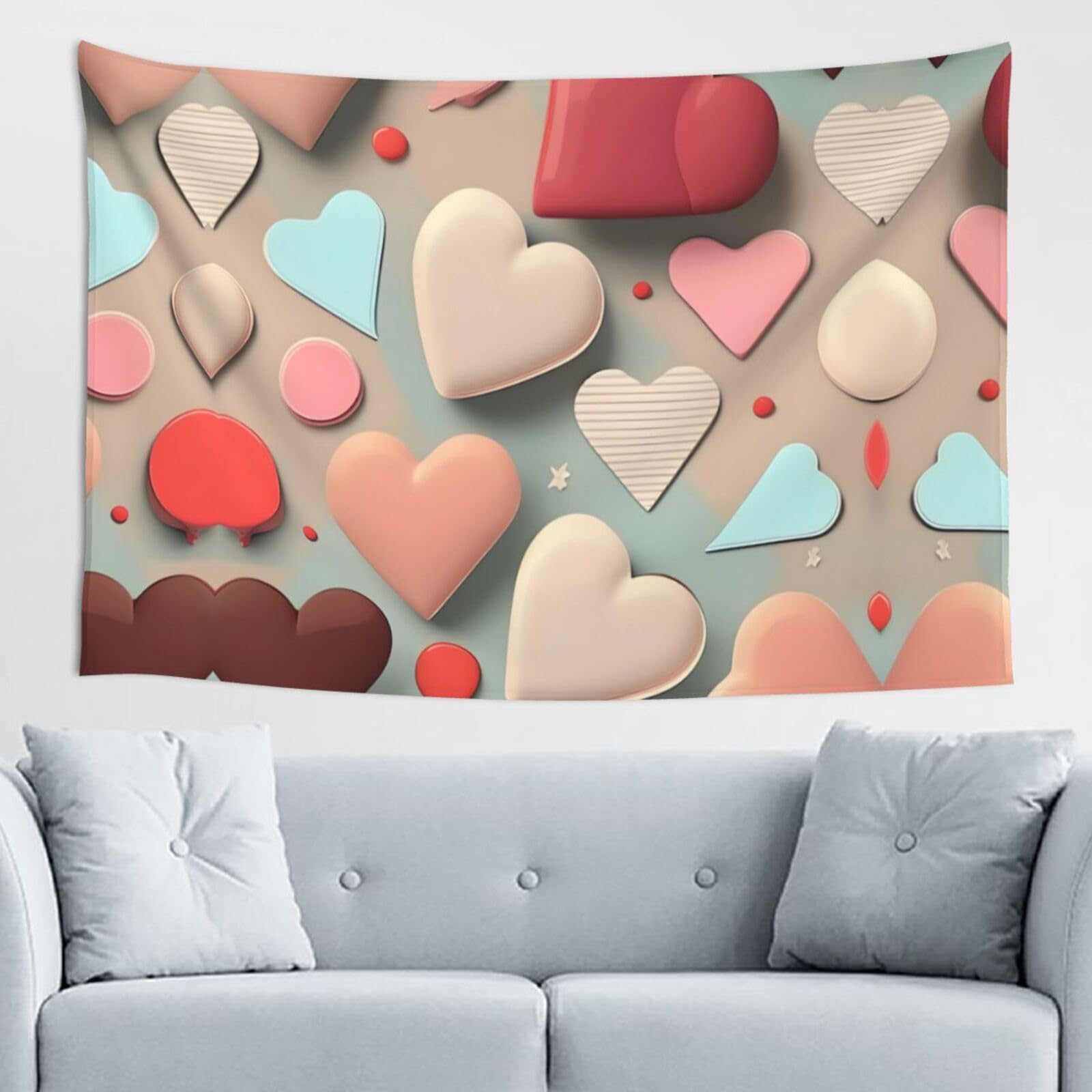 ZZYYDS Love pattern Wall Decor Tapestry 60x40in, Wall Hanging, Home Decor, Dorm Decor, Porch Tapestry, etc.