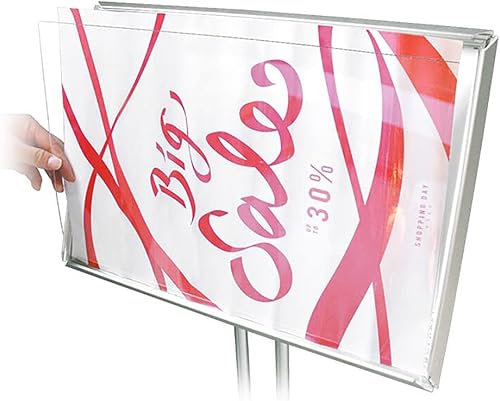 Miniatura 5 de Soporte ajustable para letreros de pedestal A2A3A4, soporte de letrero de piso de 8.5 x 11 pulgadas, soporte de póster con marco abierto a presión