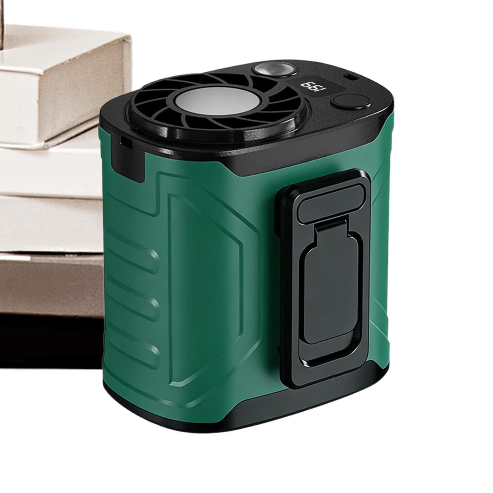 Ventilador de cintura portátil recargable para camping, viajes y días de playa