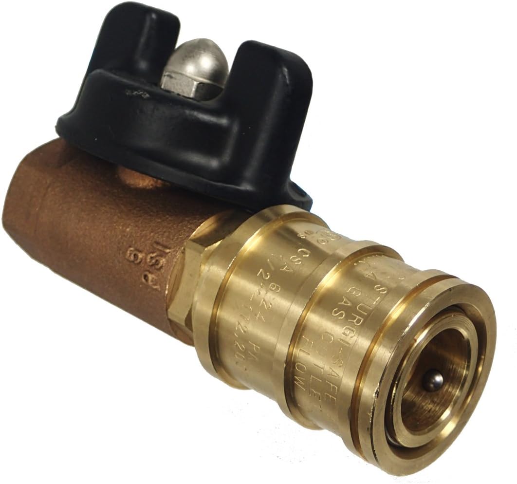 1/2" ID Ball Valve Quick Disconnect Natural Gas Grill Connector Kit (30 Feet)