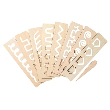 Wooden Tracing Board Learning Pre Writing Skills Handwriting for Home School, Geometric Patterns, 20x5x0.2cm