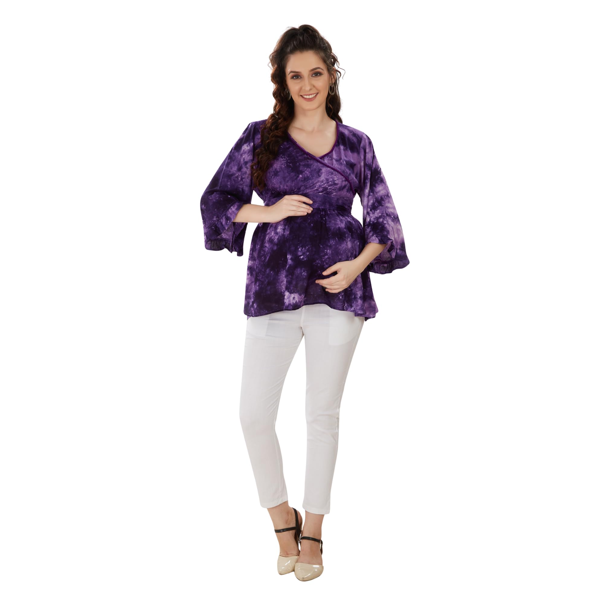 Purple Tiedye Fit Maternity Top-picture-18