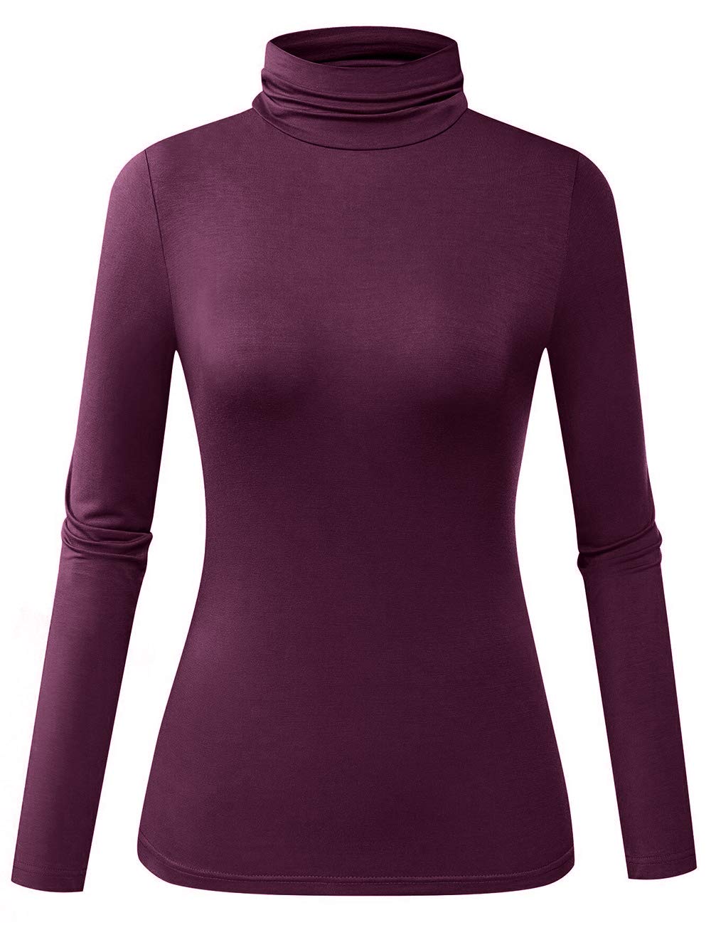 HerouWomens Long Sleeve Turtleneck Slim Fitted Lightweight Casual Active Layer Tops Shirts