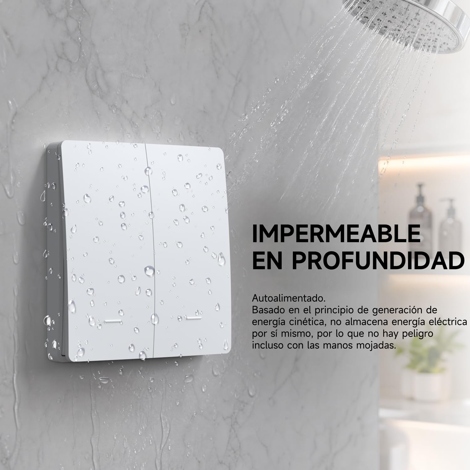 Kit de interruptor inalámbrico cinético sin pilas interruptor autoalimentado interruptores inalámbricos quinético sin pila control remoto radio interruptor de iluminación inalámbrico RF (EU 2Gang 2V2