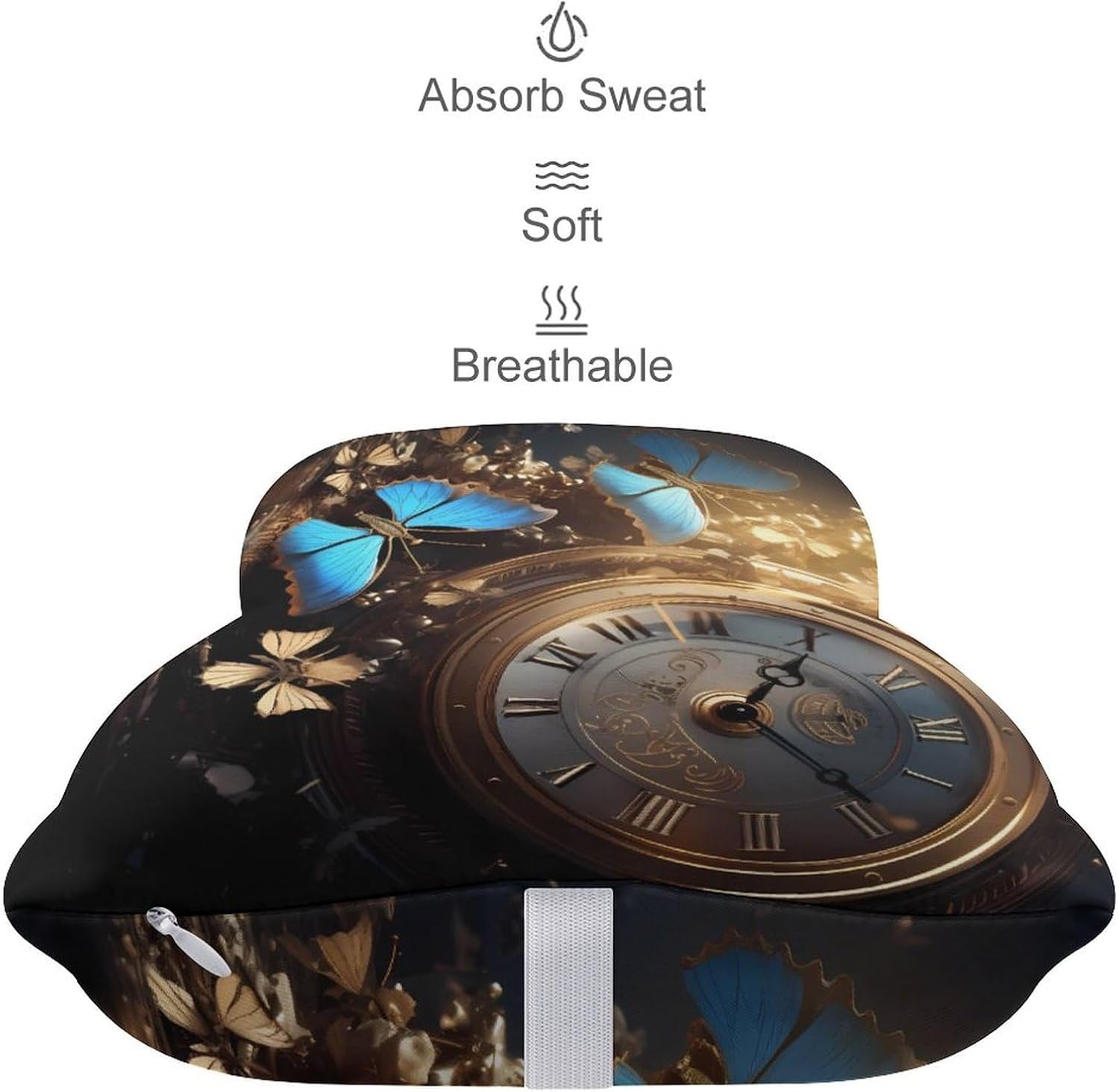 Steampunk Clock Gear and Butterflies Vintage 2 Pack Car Neck Pillow Car Headrest Soft Car Pillow for Most Cars
