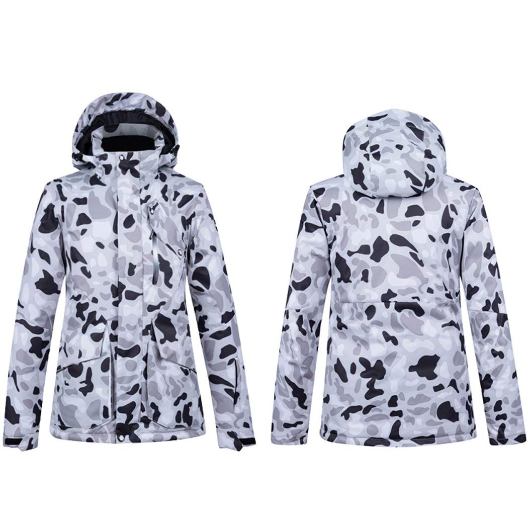Hankax - Tuta da sci da uomo, protezione dal freddo, mantiene il calore, 2 pezzi, con cappuccio, per attività all'aperto Colore: rosa. XL