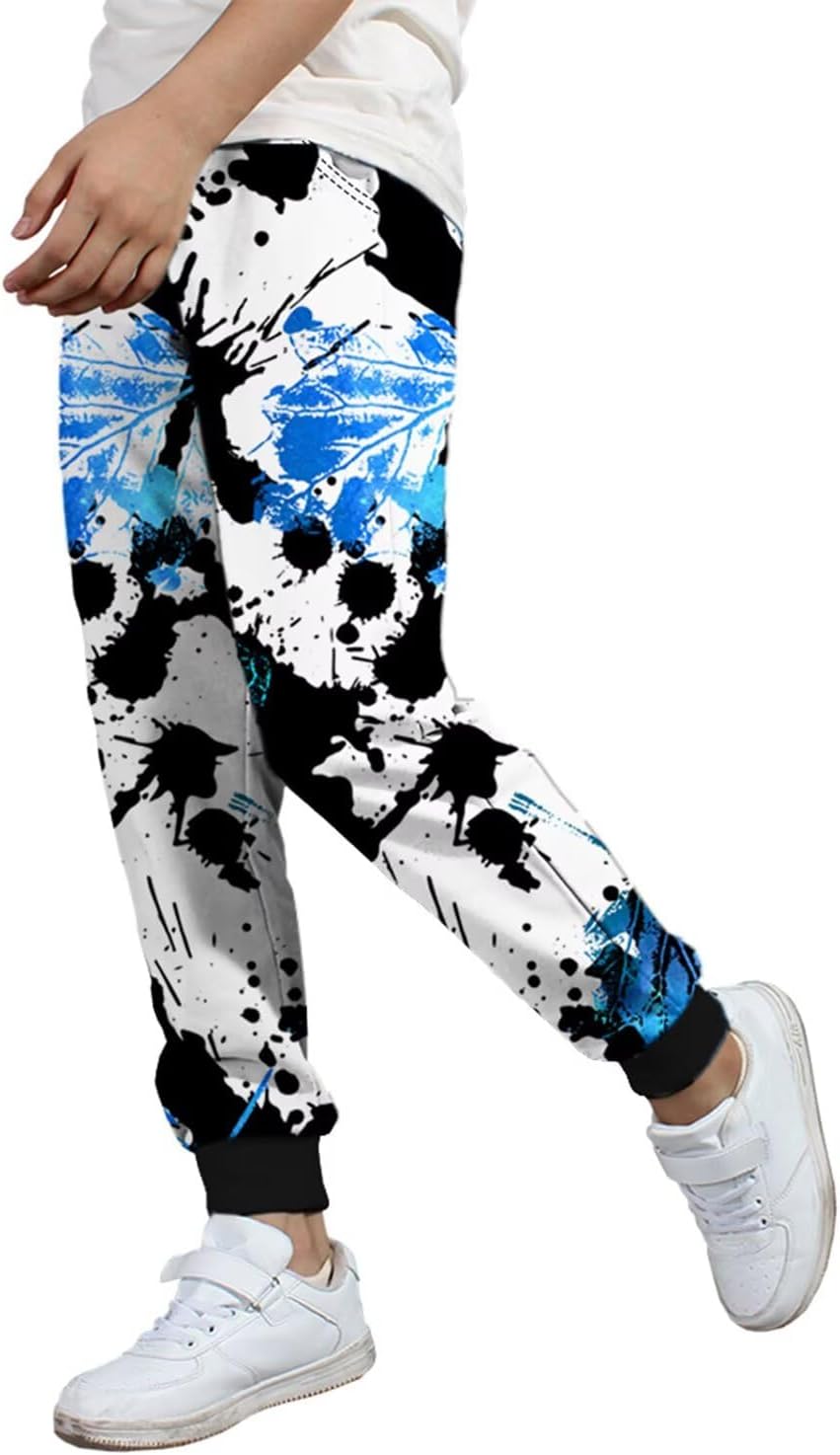 BINPAW Boys Printed Pants Funny 3D Graphic Drawstring Jogger Sweatpants for Kids 4-16Y - Image 4