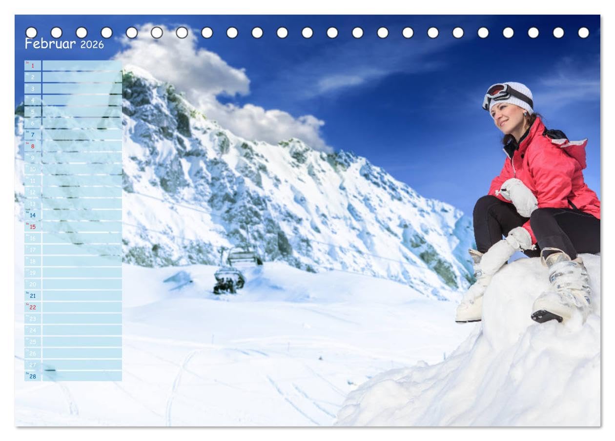 Ski und Snowboard - Leidenschaft im Schnee (Tischkalender 2026 DIN A5 quer), CALVENDO Monatskalender: Ein ganzes Jahr lang das Hochgefühl des Wintersports