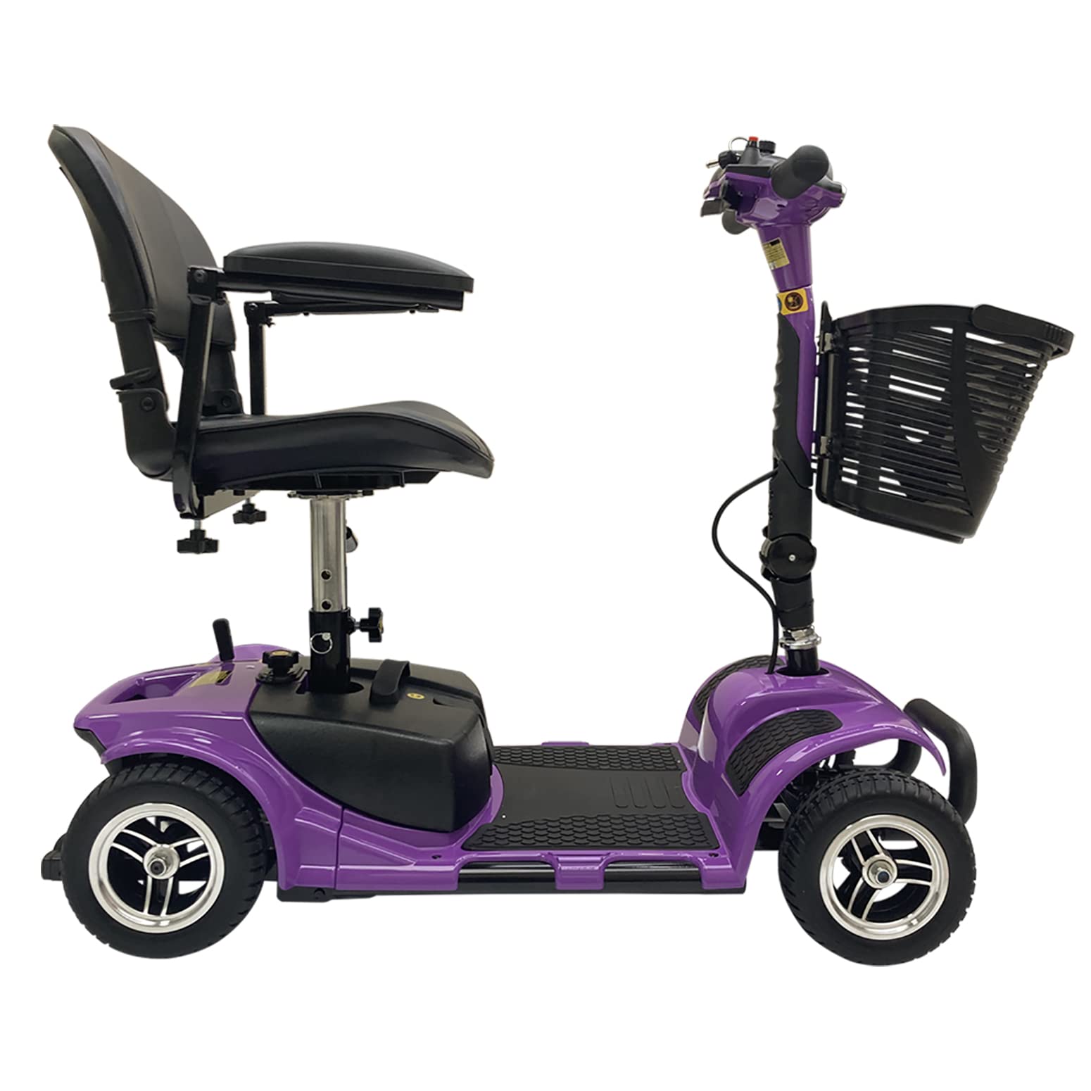 Battery Powered 4 Wheel Mobility Scooter for Seniors-Electric Scooter for Adults- Heavy Duty Structure for All Terrain Indoor Outdoor Maximum Load Capacity 265 lb (Purple Color)